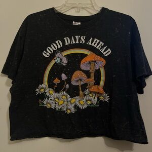 No Boundaries Black Graphic Crop Top